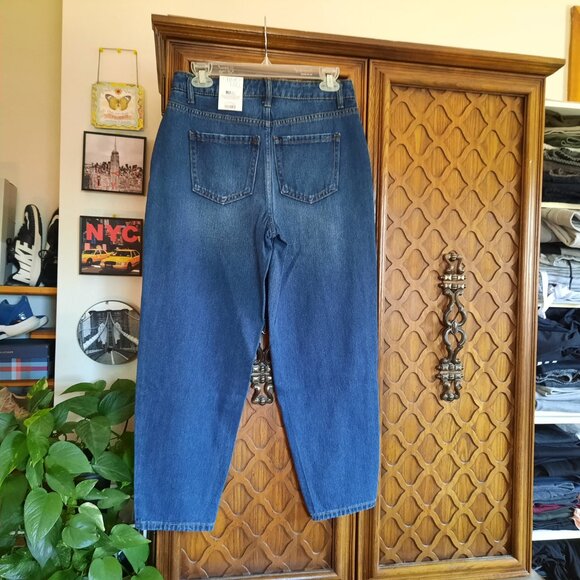 Vintage Crop High-Rise Barrel Jeans NWT! - Blue, Size 4 - Picture 9 of 16